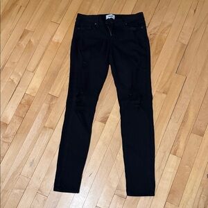 PAIGE Black Skinny Ripped Jeans